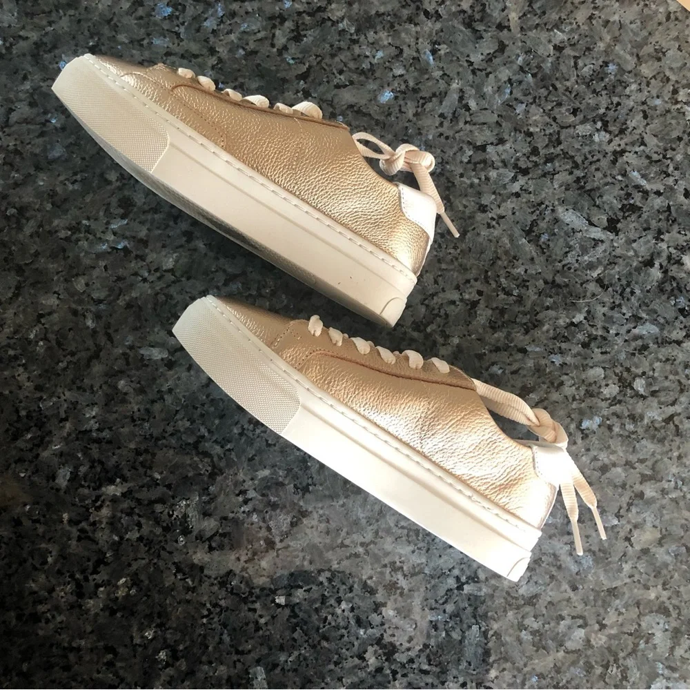 NEW SOLUDOS Ibiza Platform Rose Metallic Sneakers - Picture 13 of 16